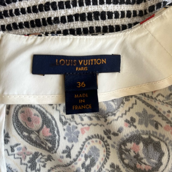 Louis Vuitton Navy Blue, Red, and Cream Floral Dress Size 36 - Picture 8 of 14